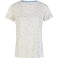 By Louise Pyjamaoberteil Lace Luxury (Packung, 1-tlg., 1-teilig) Damen Pyjamaoberteil Kurzarm Strick Baumwolle T-Shirt