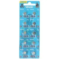 VINNIC 10er Set AG 4 Batterie, LR66, L626F, V376, V377 Knopfzelle LR626 Batt Knopfzelle, (1,5 V)