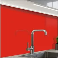 KitchenYeah Küchenrückwand Muster selbstklebend (keine Folie) Rot - Farbe - Einfarbig, (1-tlg), Spritzschutz, Küche, Rückwand, Küchenwand, Küchenfront, 30x20 cm