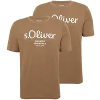 s.Oliver T-Shirt Casual (2-tlg) mit Rundhals-Ausschnitt, kurzarm, Logo-Aufdruck im 2er Pack