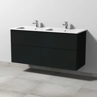 Sanipa 3way Waschtischunterbau zu Duravit ME by Starck Waschtisch mit 4 Auszügen, Vulkan-Matt SP7281V