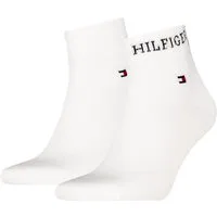 Tommy Hilfiger Kurzsocken TH MEN QUARTER 2P HILFIGER TAB (2 Paar) Logo-Flag und Schriftzug