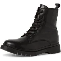 Tamaris Schnürboots Schnürstiefelette, Chunky Boots mit logobedruckter Anziehlasche