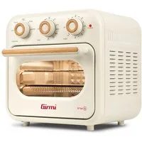 Girmi Heißluftfritteuse & Multifunktionsofen FG2801 Ecofrit 14L FG28, Maxi-Lüfter, bis 230 °C, 1400 W, 5 Programme, Innenbeleuchtung, Rezeptbuch, Zubehör