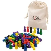 GICO Spielesammlung 60 Halmakegel 24x12 Spielkegel aus Holz, bunt sortiert -2132