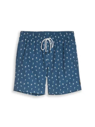 Denim Tom Tailor - Badeshorts mit Muster blue white mini palm print - Gr. - XL