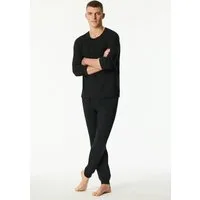 Schiesser Schlafanzug Modern Nightwear (2 tlg) seitliche Taschen, Brusttasche, Langarm, Baumwolle, Single Jersey