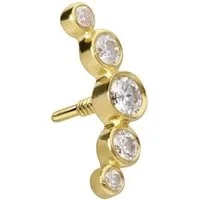 PIERCINGLINE Piercing-Set 14 Karat Gold Schraubaufsatz mit Außengewinde MOISSANIT-BOGEN (Schraub-Aufsätze, 1-tlg)