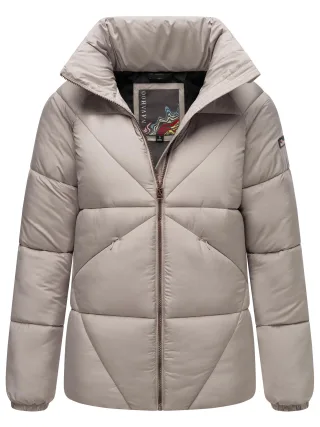 Navahoo Schokolinaa Damen Winter Steppjacke mit gefüttertem Kragen