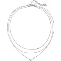 Hey Happiness Collierkettchen-Set Herz und Glieder Layer, Edelstahl vergoldet, Schlichte Damen Halsketten Love Sweetheart