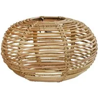 Krines Home Lampenschirm Lampenschirm Retro echtes Rattan Gestäbter Design Hängelampen Ø40cm, ohne Fassung Schirm für Deckenlampen Deckenleuchten