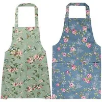 Zaewry Kochschürze Blumenschürze blühende,Verstellbar Schürze,Kochschürze, Geeignet für Männer und Frauen