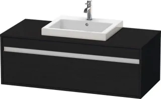 Duravit Ketho Konsolenwaschtischunterbau wandhängend Eiche Schwarz Matt 1200x550x426 mm - KT67960161 KT679601616