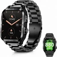 ibettertec Herren Smartwatch Outdoor mit Telefonfunktion, Smartwatch (4,98 cm) Militärische Fitnessuhr mit Bluetooth-Anruf, LED-Taschenlampe, 100 Tage Akku, 3ATM wasserdicht, Pulsmesser, Schlafmonitor, Sport Smartwatch für Android iOS