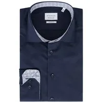 Eterna Langarmhemd Modern Fit I Marine I Bügelfrei I Dynamic Cotton™