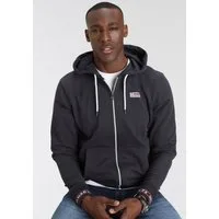 DELMAO Kapuzensweatjacke mit kontrastfarbenen Reißverschlüssen