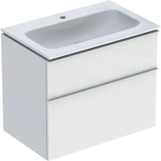 Geberit iCon Waschtisch mit Unterschrank 75 cm 502332013 Waschtisch-Set 75x63x48cm, weiß/KeraTect, Korpus/Griff weiß matt