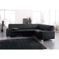 DOMO collection Ecksofa Alisson, zeitlose Optik, flache Armlehnen, L-Form, fester Sitzkomfort, wahlweise mit Bettfunktion
