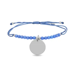 Luxenter mi sol-Armband aus 925er Sterlingsilber und blauem Achat mit rhodinierter Oberfläche