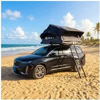 TZIpower Dachzelt Autodachzelt Grau/Schwarz Softcase Dachzelt 2 Größen opt. Sonnensegel, Personen: 4