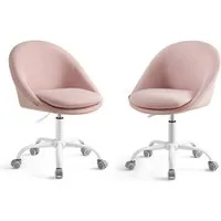 SONGMICS Bürostuhl 1/2er Set Schminkstuhl Schreibtischstuhl höhenverstellbar (2 St), für Homeoffice und Schminktisch, mit Rollen, Schaumstoffpolsterung