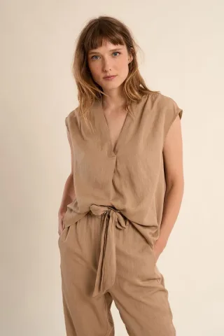 molly bracken - Ärmelloses Oberteil beige/braun - Gr. - S