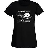 G-graphics T-Shirt Ich kann nicht, meine Katze hat Nein gesagt Slim-fit Damen T-Shirt mit einem Print für die echte Katzenmamas