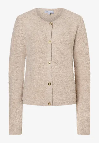 MORE & MORE - Strickjacke mit Knöpfen beige - Gr. - 42