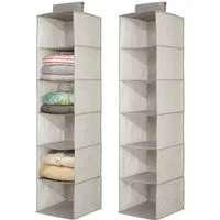 mDesign Aufbewahrungssystem Hängender Stoffschrank Hängeaufbewahrung 2er Set mDesign 6 Böden Tau