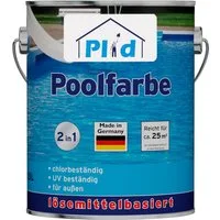 plid Acryl-Flüssigkunststoff Premium Poolfarbe Schwimmbeckenfarbe Unterwasserfarbe Poolblau, Schnelltrocknend