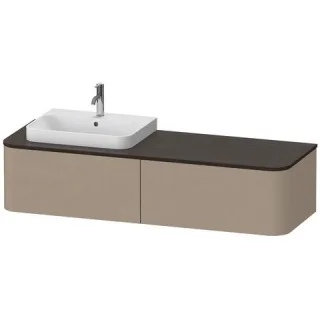 Duravit Happy D.2 Plus Konsolenwaschtischunterbau wandhängend Leinen Matt 1600x550x354 mm - HP4944L7 HP4944L7575