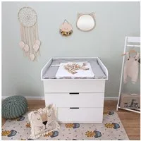 Puckdaddy GmbH Wickelaufsatz Ferdinand (80x11x71cm) für IKEA Nordli Kommoden, Wickelaufsatz für IKEA Nordli oder Koppang Kommode