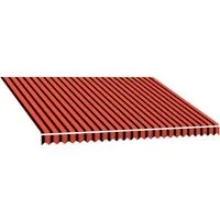 furnicato Markise Markisentuch 330x245 cm Orange-Braun gestreift für 3,5x2,5 m Rahmen