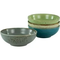 CreaTable Schale NATURE COLLECTION, Steinzeug, (Set, 4-tlg), Salatschale, Müslischale, in Naturfarben, Ø 16,5 cm
