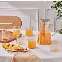 Karaca Glas Karaca Serene 7-teiliges Gläser Glas Trinkglas Set Amber