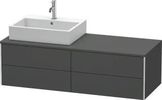 Duravit XSquare Konsolenwaschtischunterbau wandhängend Graphit Matt 1400x548x400 mm - XS4913L4949 XS4913L4949