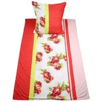 HTI-Living Bettwäsche Bettwäsche 2-teiliges Set 135 x 200 rote Rosen, Polyester, 1 teilig