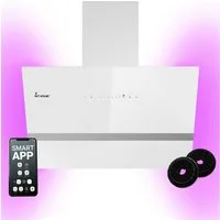 KKT KOLBE Wandhaube Dunstabzugshaube 60cm EASY6005WM RGBW Ambientebeleuchtung Dunstabzugshaube 60cm EASY6005WM RGBW Ambientebeleuchtung, Abzugshaube / Abluft / 60cm / Weiß / Glas / LED / Smarte WiFi-App