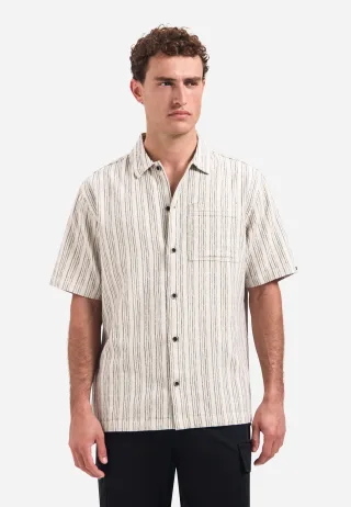 No Excess - Shirt Short Sleeve Fancy Striped stone - Gr. - M