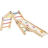 COSTWAY Klettergerüst, 5 in 1 indoor faltbar mit Rampe & Leiter