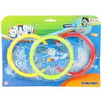 Toi-Toys Badespielzeug SPLASH Tauchringe (3 Stück), 3 Farben