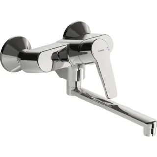 Hansa Hansapolo Spültisch-Wand-Einhebelmischer 51622193 S-Anschlüsse, schwenkbar, Ausladung 200 mm, chrom