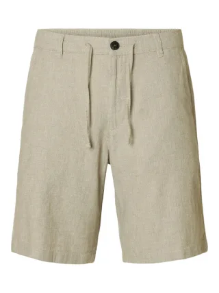 Selected - Leinen Shorts - Slhregular grau - Gr. - S