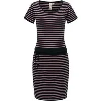 Ragwear Sommerkleid Baomi gestreiftes Damen Minikleid mit Taillenkordel und Taschen