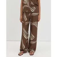 someday Stoffhose CEVIL LEAF mit linearem Blütenprint Seitliche Nahttaschen und elastischer Bund