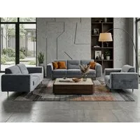 Beautysofa Polstergarnitur im modernen Stil auf hohen Metallbeinen VENEZIA, (Sessel + 2-Sitzer Sofa + 3-Sitzer Sofa im modernes Design), mit Metallbeine, Couchgarnituren aus Velours oder Chenille