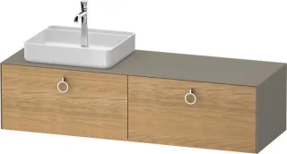 Duravit White Tulip Konsolenwaschtischunterbau wandhängend Natur Eiche & Stein Grau Matt & Seidenmat WT4890LH5920000