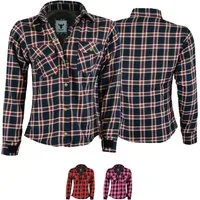 BULLDT Motorradjacke BLD1200 (mit 4 CE-Protektoren) Damen Motorradhemd Lumberjack Hemd Futter aus Aramid-Kevlar-Fasern