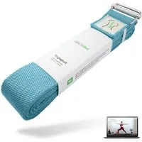 BACKLAxx® Yogagurt aus Baumwolle, Asana Belt, Yoga Band mit hochwertigem Metallverschluss, reißfest & strapazierfähig - inkl. Videokurs