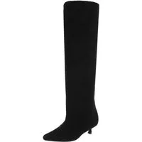 Ital-Design Elegante Damenstiefel mit schmaler Schuhspitze für Herbst/Winter Overkneestiefel (90851701) Pfennig-/Stilettoabsatz Stiefel in Schwarz